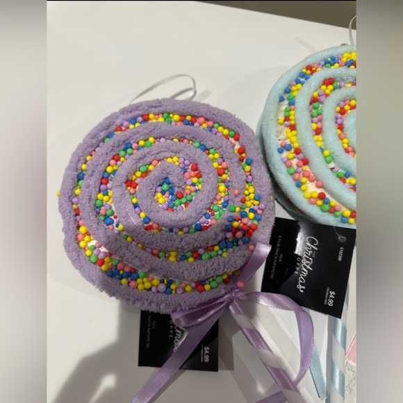 🌸NEW HOBBY LOBBY 3 Pieces Candy 🍭 Lollipops Christmas Ornaments With Tags. - Picture 3 of 10